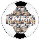 カラー編集可能な全体に複製された4つのフォトコラージュ サッカーボール (正面)