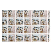 カラー編集可能な全体に複製された4つのフォトコラージュ 枕カバー (裏面)