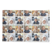 カラー編集可能な全体に複製された4つのフォトコラージュ 枕カバー (裏面)