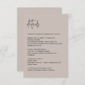 カラー編集可能な結婚式の詳細カード エンクロージャーカード (正面/裏面)
