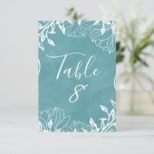 カラー編集可能な花の水彩テーブル番号 招待状 (スタンド正面)