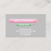 カラー編集可能な鉛筆をグレーの基本先生 名刺 (正面)