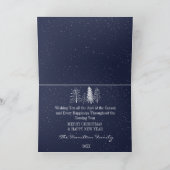 カラー編集可能な雪の多いチョークの木の非写真 シーズンカード (内部)