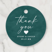 カラー編集可能ティール（緑がかった色）水結婚色の色ありがとう フェイバータグ (裏面)