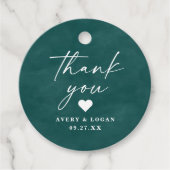 カラー編集可能ティール（緑がかった色）水結婚色の色ありがとう フェイバータグ (正面)