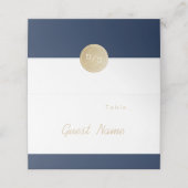 カラー編集可能ネイビーのミニマルモダン座席表 プレイスカード (外部開封)