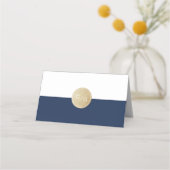 カラー編集可能ネイビーのミニマルモダン座席表 プレイスカード (裏面)