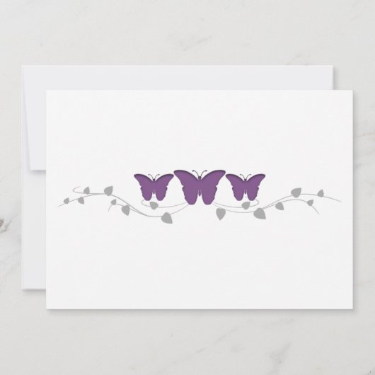 カラー編集可能バタフライ日付写真の保存 セーブザデート (裏面)