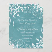 カラー編集可能バックグラウンド結婚式招待状 招待状 (正面/裏面)