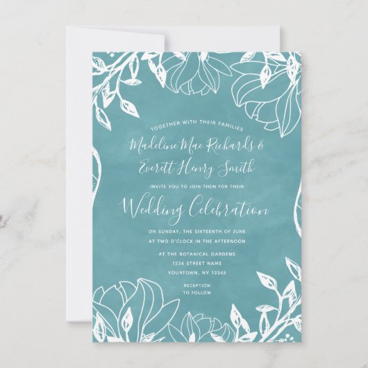 カラー編集可能バックグラウンド結婚式招待状 招待状 (正面)