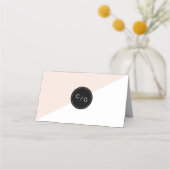 カラー編集可能ピンクのミニマルモダン座席表 プレイスカード (裏面)