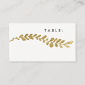 カラー編集可能フェイク金ゴールドリーフ結婚の座席表 プレイスカード (正面)