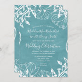 カラー編集可能フローラ春の結婚式招待状 招待状 (正面/裏面)