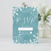 カラー編集可能フローラ水彩結婚式RSVP 出欠カード (スタンド正面)