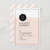 カラー編集可能ミニマルモダンリストウェディングRSVP 出欠カード (正面/裏面)