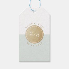 カラー編集可能ミニマルモダンリスト結婚のモノグラム ギフトタグ