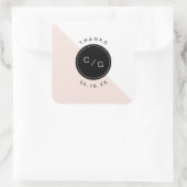 カラー編集可能ミニマルモダンリスト結婚のモノグラム スクエアシール (バッグ)