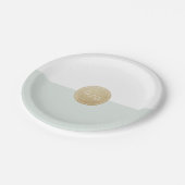 カラー編集可能ミニマルモダンリスト結婚のモノグラム ペーパープレート (アングル)