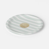 カラー編集可能ミニマルモダンリスト結婚のモノグラム ペーパープレート (アングル)