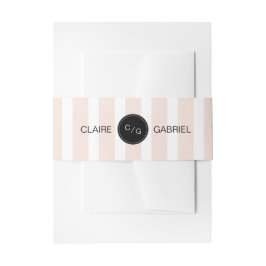 カラー編集可能ミニマルモダンリスト結婚のモノグラム 招待状ベリーバンド