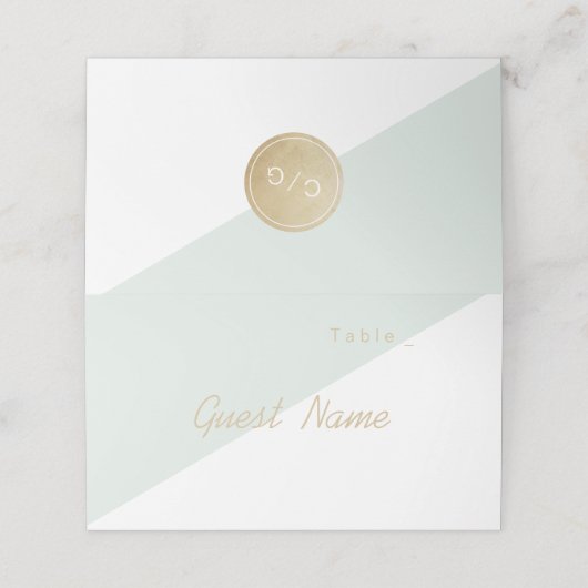 カラー編集可能ミントミニマリストのモダン座席表 プレイスカード (外部開封)