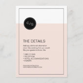 カラー編集可能モダンな結婚詳細カード エンクロージャーカード (正面)