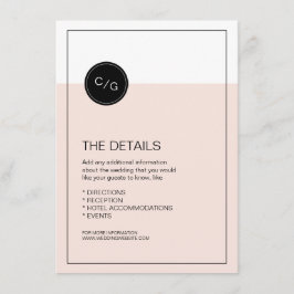 カラー編集可能モダンな結婚詳細カード エンクロージャーカード