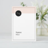 カラー編集可能モダンミニマ結婚リストの感謝していユーザ サンキューカード (スタンド正面)