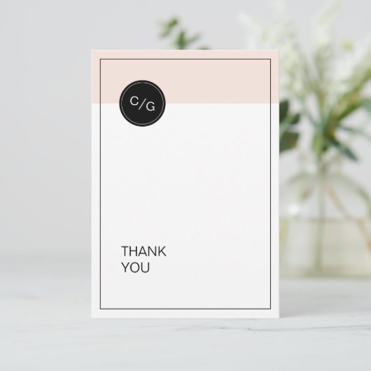 カラー編集可能モダンミニマ結婚リストの感謝していユーザ サンキューカード (スタンド正面)