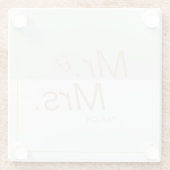 カラー編集可能モダンミニマ結婚リストのmr & mrs ガラスコースター (裏面)