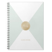 カラー編集可能モノグラモダンム結婚のゲストブック ノートブック (正面)