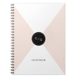 カラー編集可能モノグラモダンム結婚のゲストブック ノートブック