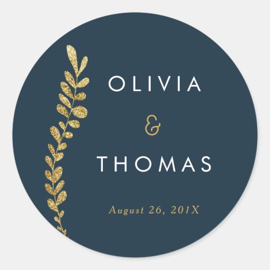 カラー編集可能金ゴールドリーフのステッカー、好意ステッカー ラウンドシール (正面)