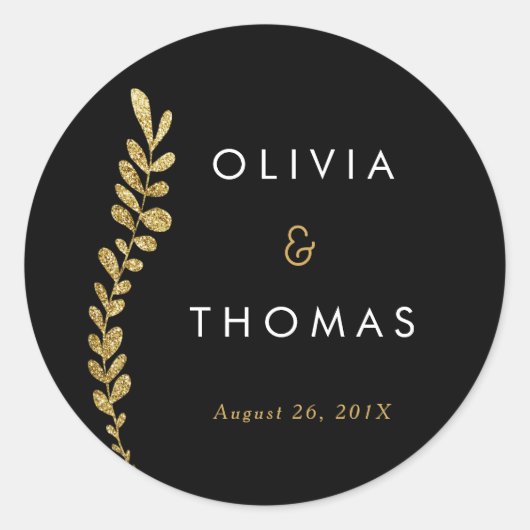 カラー編集可能金ゴールドリーフのステッカー、好意ステッカー ラウンドシール (正面)