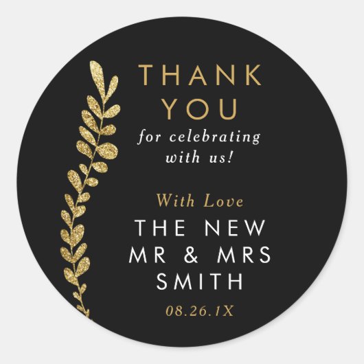 カラー編集可能金ゴールドリーフのステッカー、好意ステッカー ラウンドシール (正面)