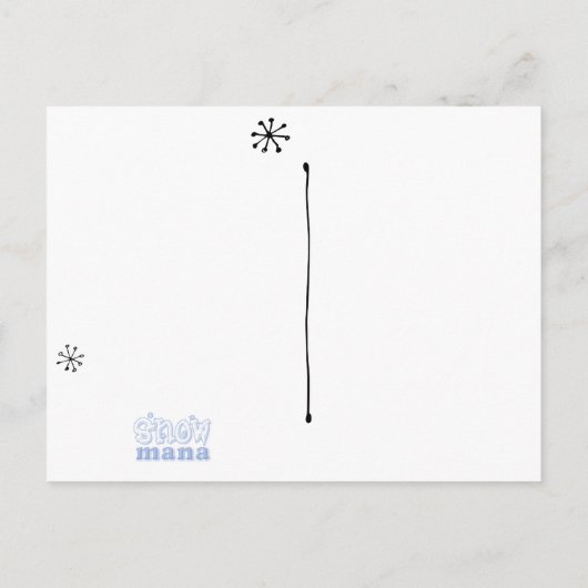 カラー自分で雪だるまありがとう ポストカード (裏面)