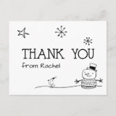 カラー自分で雪だるまありがとう ポストカード (正面)