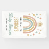 カラー自然レインボーサンベビーシャワー歓迎サイン 横断幕 (横)