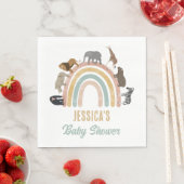 カラー自然レインボージャングル動物ベビーシャワー スタンダードランチョンナプキン (インサイチュ)