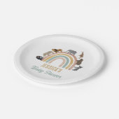 カラー自然レインボージャングル動物ベビーシャワー ペーパープレート (アングル)