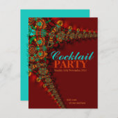 カラー自然：カクテルパーティの招待状 インビテーションポストカード (正面/裏面)