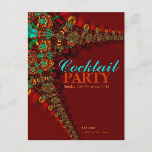 カラー自然：カクテルパーティの招待状 インビテーションポストカード (正面)