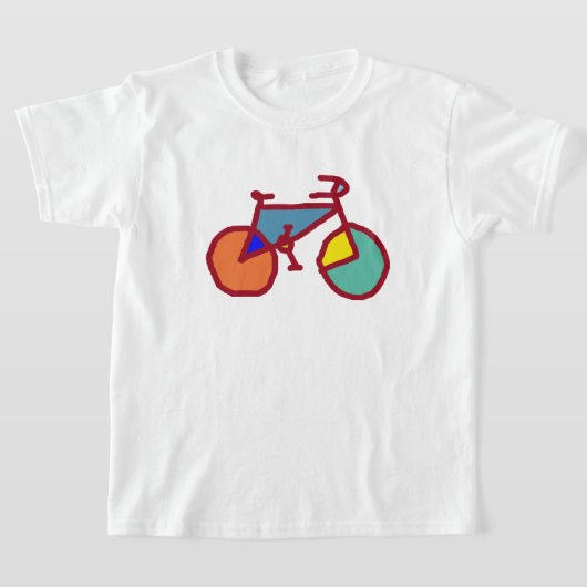 カラー自転車子供へ Tシャツ (レイダウン)