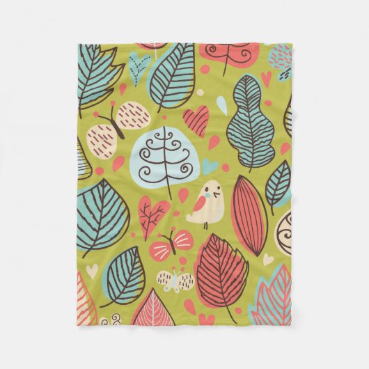 カラー葉フリースブランケット フリースブランケット (正面)