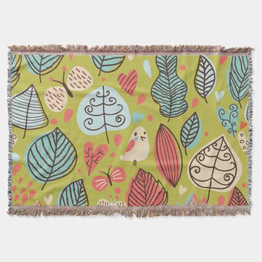 カラー葉ブランケット スローブランケット (正面)