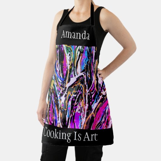 カラー葉油とアクリル抽象芸術アート エプロン (インサイチュ)