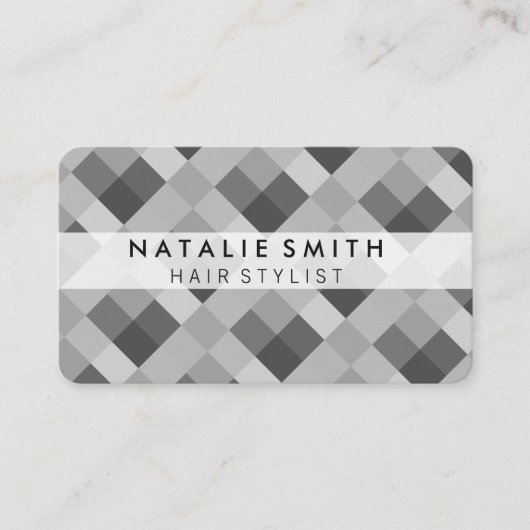 カラー見本(ダイヤモンドパターン/白黒) 名刺 (正面)