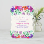 カラー誕生日パーティーへの招待のバースト 招待状 (スタンド正面)