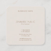 カラー調和エレガントプロフェッショナルテンプレートラグジュアリ スクエア名刺 (裏面)