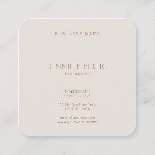 カラー調和エレガントプロフェッショナルテンプレートラグジュアリ スクエア名刺 (裏面)